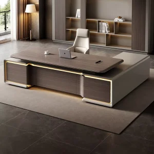 Custom Modern Large Office Furniture Luxury Boss Desk Office Desk and Chair Wooden Executive Office Table