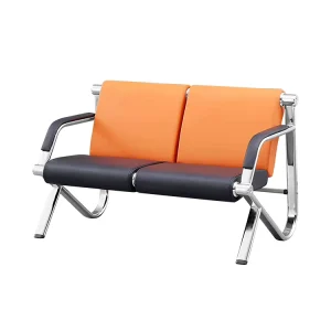 Custom Modern Leather 2 Seat Durable Eco Friendly Airport Waiting Area Bench for School Mall Hospital Hotel Use