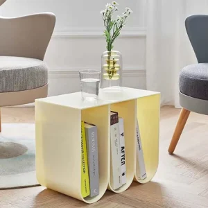 Custom Modern Living Room Transparent Acrylic Coffee Table S Shaped Magazine Rack Bookshelf Space Saving Convertible Design