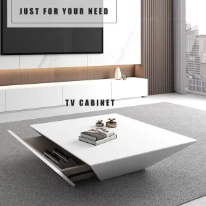 Custom Modern Luxury Coffee Table with Eco-Friendly Wood Durable Construction Storage Design for Living Room Furniture