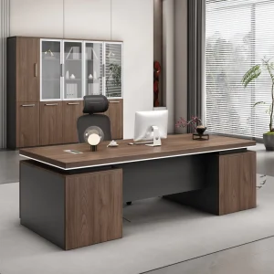 Custom Modern Luxury Convertible Wooden Office Furniture Desk Workstation Table for Chairman CEO Bosses CE Certified