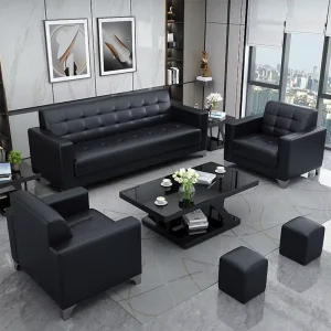 Custom Modern Minimalist Reception Sofa Set Bespoke L Shape with Tea Table for Business Office