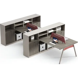 Custom Modern Modular Office Staff Workstation 2 4 6 Person Wooden Panel Partition Cubicle Desk OEM Office Furniture