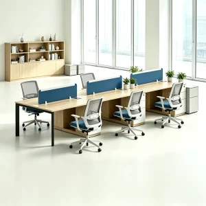 Custom Modern Open Modular 2 4 6 Person Office Partition Workstation Employee Work Desk Furniture Office Desk For Staff