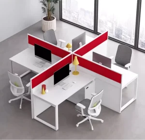 Custom Modern Open Workspace Modular White Red Yellow Office Workstations Partition Office Cubicles Workstation