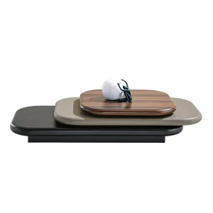Custom Modern Rectangular Wood Coffee Table Home Decoration Rotating Furniture Tea Table Set for Living Room