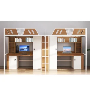 Custom Modern Table Desk Wardrobe Conjoined Apartment Bed Students Dormitory Bed