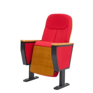 Custom Modern Theater Auditorium Chairs Folding Tables Adjustable Height Armrests Tilting Fabric Solid Back Church