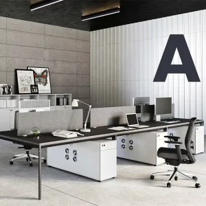 Custom Modular 4 6 People Office Workstation Office Furniture Work Desk with Office Cabinet Nordic Computer Table