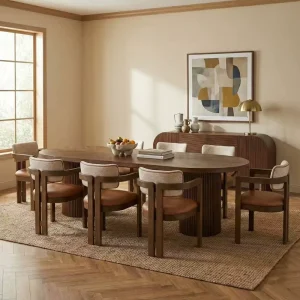 Custom Natural Wood Folding Dining Table Set Bar Table with Console Expandable for Hotel Dining Room