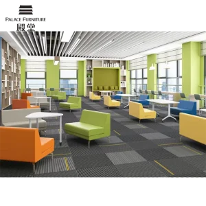 Custom New School Project Education School Library Furniture Wholesaler for Modular Sofa Seating Chair With Table