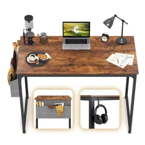 Custom Nordic Modern 31 39 47 55 Inch Simple Study Writing Home Office Computer PC Desk Table With Storage Bag and Earphone Hook