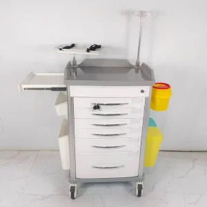 Custom OEM Mobile Movable Locking Universal Rolling Nurse Cart Vehicle Hospital Trolley Cart for Hospital Ward Clinic