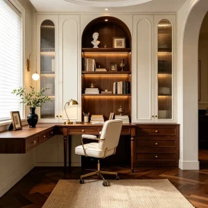 Custom Oak Solid Wood Bookcase Library Furniture Home Office Wall Unit Modular Luxury Hand Carved Classic Bookshelf Cabinetry