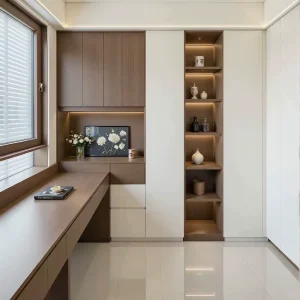 Custom Oak Solid Wood Eco Friendly Durable Space Saving Bookcase Library Furniture Home Office Wall Unit Modular Luxury Hand