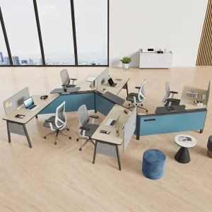 Custom Office Furniture Employee Desk Ergonomic Work Station 2 4 Seat Panel Office Workstation Cubicle Office Staff Table