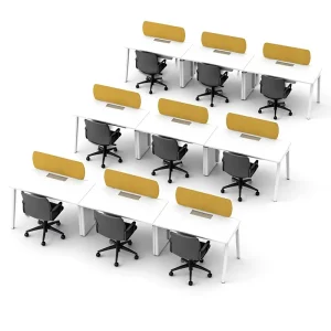 Custom Office Workstation Furniture with E0 Grade MFC Tabletop Powder Coated Steel Frame for Call Center