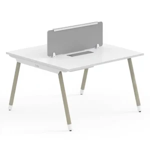 Custom Open Office Workstation Desk with Shared Leg System Steel Frame E0 MFC Board for Workspace