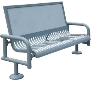 Custom Outdoor Furniture Public Park 2 Seater Steel Advertising Bench Seating Outside Garden Patio Heavy Metal Seat Benches