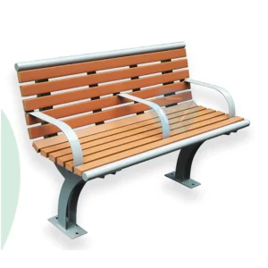 Custom Outdoor HDPE Aluminum Frame Bench Seat for Gym Mall Use Eco-Friendly Modern Design with Recycled Plastic Slat