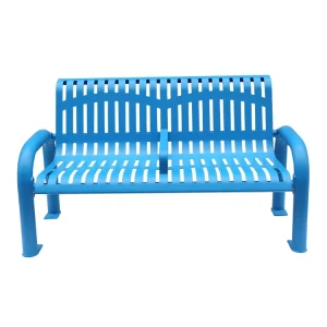 Custom Outdoor Park 2 Seater Steel Bench Seat Outside Street Metal Seating Bench Public Garden Patio Iron Bench Chair with Back