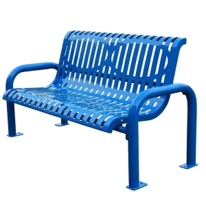 Custom Outdoor Public Park Modern Contemporary Steel Bench Seating Outside Garden Patio Commercial Metal Seat Benches