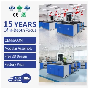 Custom Physical Chemistry Lab Workstation All Steel Frame Design for High School College Research Laboratory