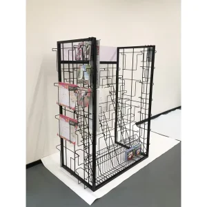 Custom Postcard Display Stand Rack Metal Wire Pocket Display Racks Floor CD Display Stand Calendar Magazine Display Rack Stand