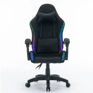 Custom Racing Style Ergonomic PC Office Chair Breathable Black Velvet Fabric RGB Gaming Chair