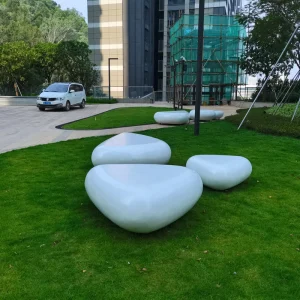 Custom Shopping Mall Supermarket Home Decoration Folk Art Cartoon Theme Seat Set Fiberglass Furniture Waterproof Hand painted