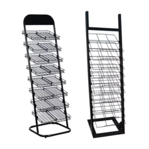Custom Size Color Logo High Hardness Metal Stand Shelf Magazine Shelf Display for Multiple Occasions
