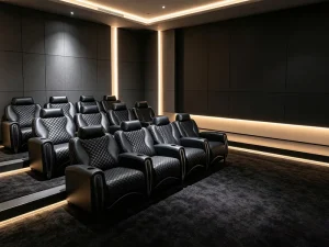 Custom Size Luxury Private Home Theater Sofa Full Electric Recliner Genuine Leather VIP Cinema Seating for Mansion Basement