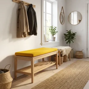 Custom Size Replacement Bench Cushion Removable Cover Anti-slip Foam Pad For Entryway Shoe Storage Rack Bench Furniture