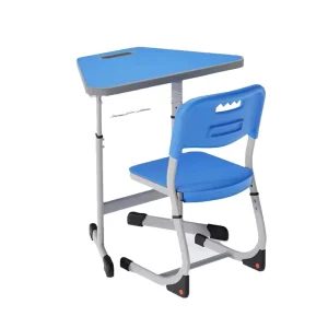 Custom Size Student Desk and Chair Set Table Plastic and Metal Material for Home or School Study Table Office Desks and Chairs