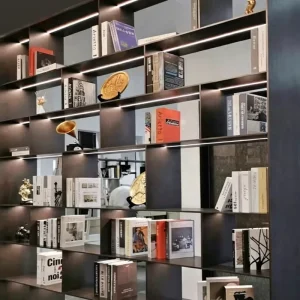 Custom Size Workshop Apartment Use Units Floor Modern French Panel Design Eco friendly En Book Cabinet With Glass Door