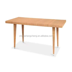 Custom Sizes Modern PE Rattan Wicker Weaving Aluminium Restaurant Outdoor Dining Tables