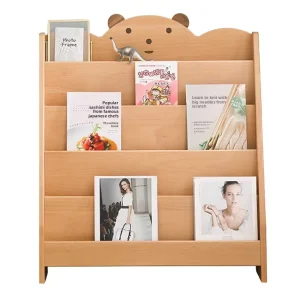 Custom Solid Wood Children Bookshelf Beechwood Storage Cabinet Modern Minimalist Home Office Shelving Unit Factory