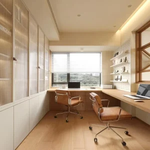 Custom Solid Wood Computer Desk With Bookshelf for Modern Home Office Workspace