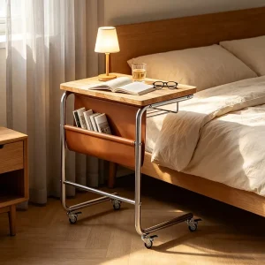 Custom Solid Wood Side Table Portable Coffee Table Sofa End Table Waterproof for Living Room and Bedroom