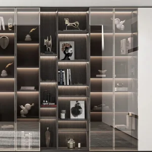 Custom Solid Wooden Library Bookcase with Ladder Office Home Work Furniture Bookshelf Book Cabinet