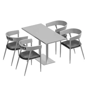 Custom Stainless Steel Restaurant Table and Chair Set Modern Commercial Dining Furniture for Café Bar Hotel