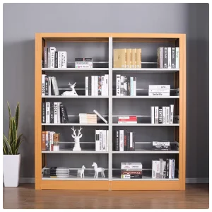 Custom Steel Bookshelves Steel Wood Bookcases Direct Manufacturer Modern Design for School Office Home Use