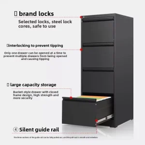 Custom Steel Card Box Modern Minimalist Office Filing Cabinet with Metal Panel Drawer Lock A4 FC Hanging Tool Storage
