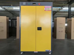 Custom Steel Lockable Flammable Liquid Safety Cabinet Sulfuric Acid Chemical Storage Cabinet with Roller for Laboratory Lab