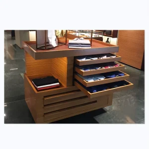 Custom Store Display Furniture for Malls Direct Sale Clothing and Bag Island Stand