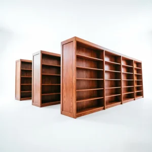 Custom University Library Bookshelves Durable Solid Wood Bookcase Storage Unit for Academic Institutions