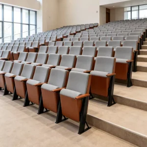 Custom Upholstered Auditorium Chair with Linked Rows Ideal for Lecture Halls Conference Centers & Theaters