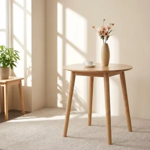 Custom Wood Bamboo Small Round Durable Bed Table Coffee Table Living Room Mini Coffee Table Small Side Table Bedside Table