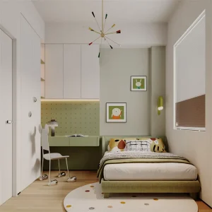 Custom Wood MDF Wardrobe Closet Desk Kids Bedroom Space Saving Freestanding Furniture Set Modern Built in Storage OEM ODM