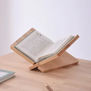 Custom Wooden Book Stand for Reading Adjustable Desktop Display Rack Holder for Cookbooks Music Scores Magazine
